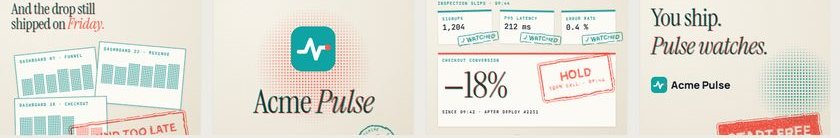 Rubber Stamp & Riso Ink temasının dört anahtar karesi