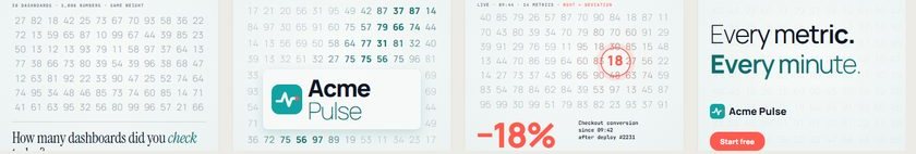 Variable-Font Data Morph temasının dört anahtar karesi