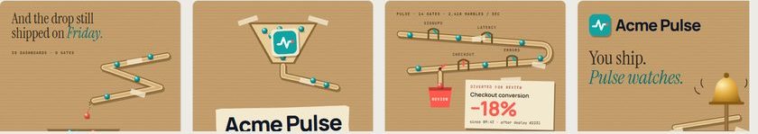 Marble-Run Machine temasının dört anahtar karesi