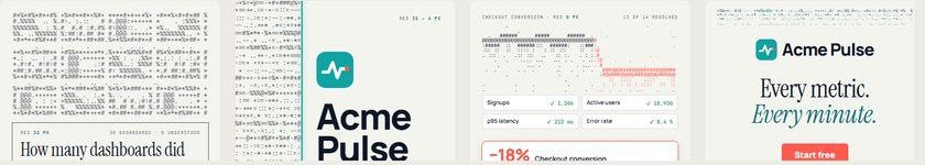 ASCII / Dither Resolve temasının dört anahtar karesi