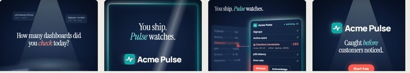 Dark Keynote temasının dört anahtar karesi