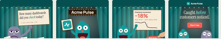 Felt Puppet Show temasının dört anahtar karesi