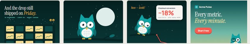 Night Owl temasının dört anahtar karesi