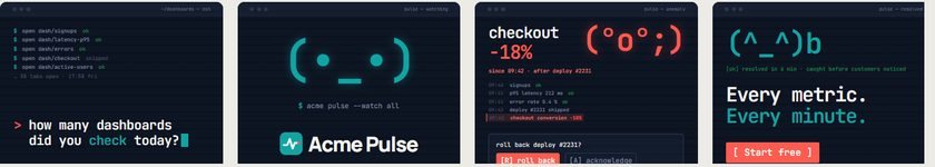Kaomoji Terminal temasının dört anahtar karesi