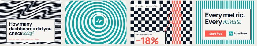 Op Art Illusion temasının dört anahtar karesi